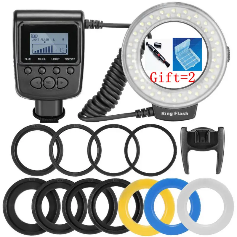 Big Discount HD130 48pcs Macro LED Ring Flash Bundle with 8 Adapter