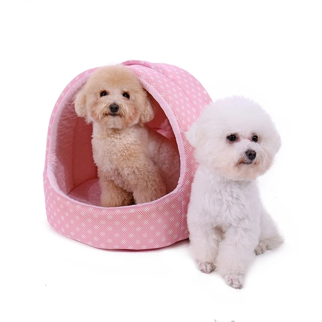 Pet Bed For Dog Cat Summer Breathable Cozy Safety Non-toxic Self-cooling Non-slip House Shape Kennel Nest Puppy Kitten Basket
