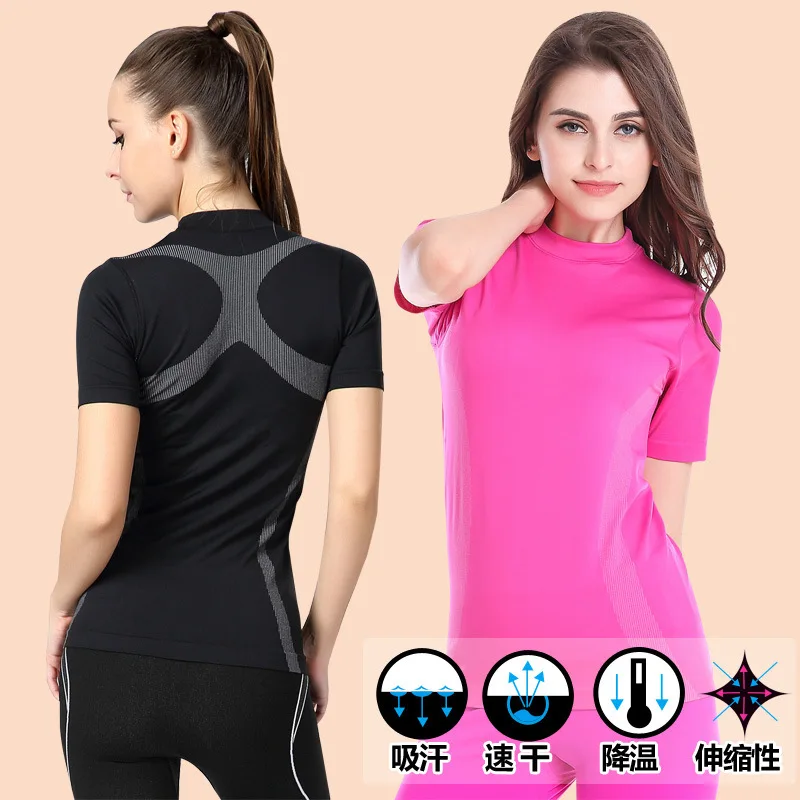 

Women QUICK-DRY Shirts Tee Tops For Exercise Runs Yogaing Clothing T-Shirt Workout Vest Fitness Gymming Sporting Brand Clothes