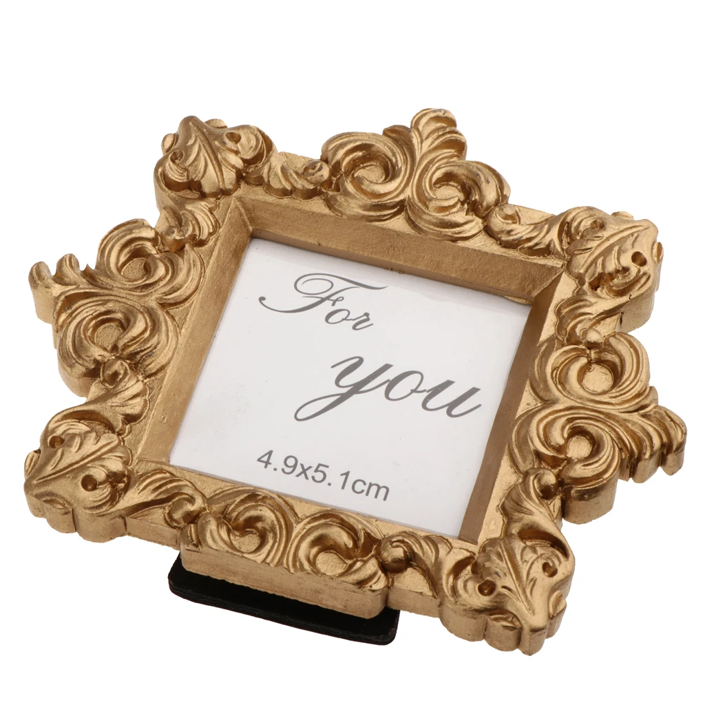 Retro Golden Resin Photo Frame Wedding Party Birthday Picture Frame Gift Table Place Card Decoration 9 x 10 cm