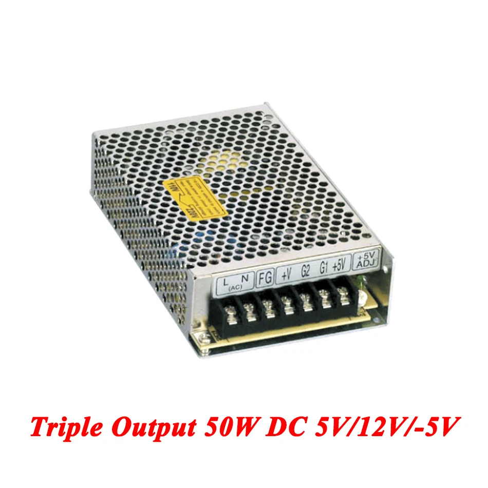 

T-50A Triple Output Switching Power Supply 50W 5V 12V -5V,Ac Dc Converter For Led Strip Light,110V/220V Transformer To DC