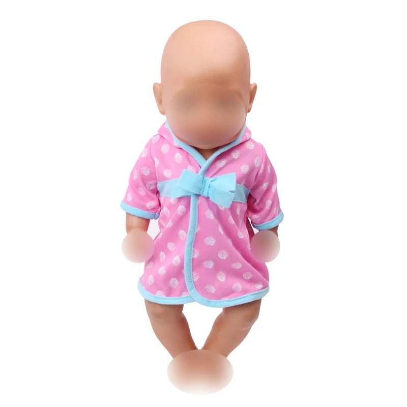 43 см Детские куклы Одежда для новорожденных Пижамный костюм халат банное полотенце платье детские игрушки подходят американским 18 дюймов девочка кукла f550