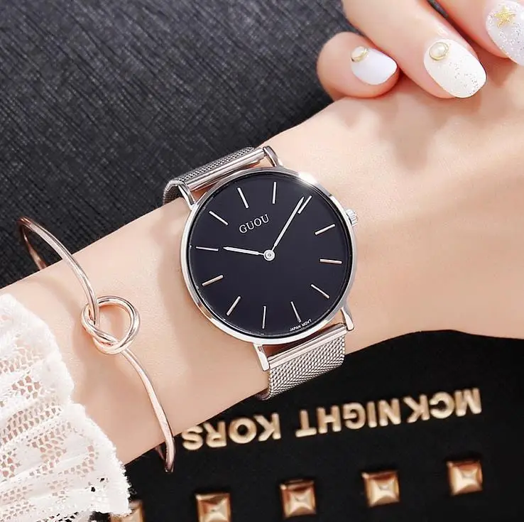 

Mens Top Brand Luxury Fashion Watch Men Ultra Thin Gold Steel Mesh Watches Women Dress Quartz Lovers Watch orologio uomo