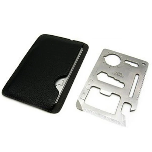 

Multi Tools 11 in 1 Multifunction Outdoor Hunting Survival Camping Pocket Military Credit Card Knife Silver