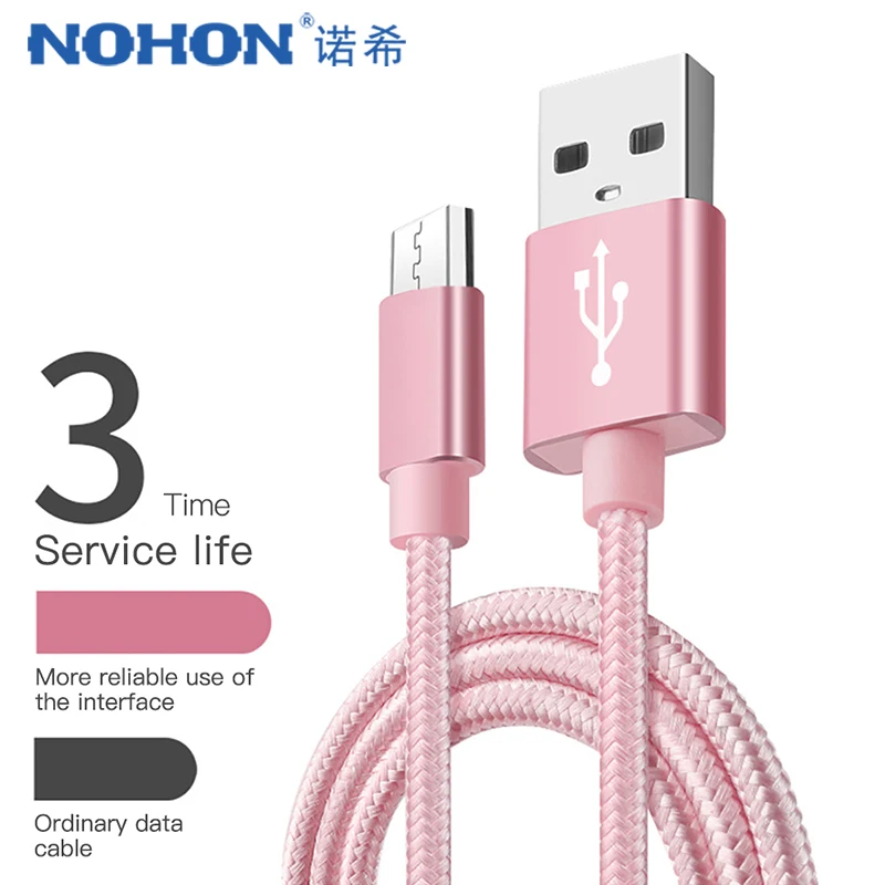 

NOHON Micro USB Charging Date Cable For Xiaomi Redmi 4X 4A For Samsung Galaxy S7 S6 For Huawei Android Phone Fast Charger Line