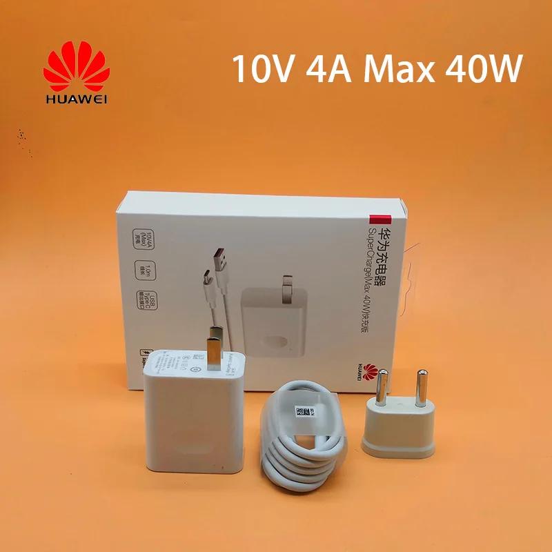 

Original huawei supercharge super charging wall charger 40w Fast charge adapter for huawei mate 20 pro RS Honor magic 2 10V 4A