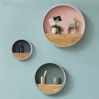 

Nordic Wooden Led Wall Lamp Acylic material Living room Wall Light Round creative Decoration Bedroom Restaurant led wall light