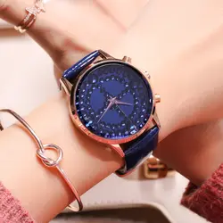 Для женщин часы Элитный бренд GUOU часы женские модные со стразами крест кварцевые часы Водонепроницаемый кожа часы relogios femininos