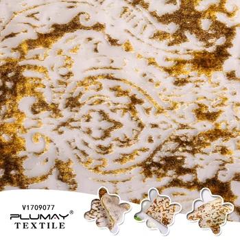 

Good quality and cheap woven silk burnout rayon nylon velvet fabric for women clothes by half(1/2) yard