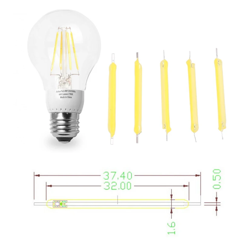 

Filament Bulb Candle Light Source Lighting COB 5Pcs/Set LED Indoor Outdoor Bright DIY 1W Household Accessaries Super Bright