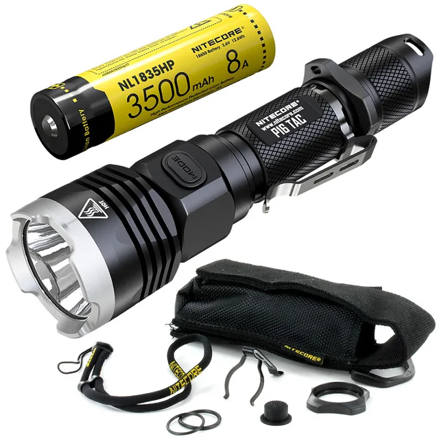 NITECORE P16Tac тактический фонарь CREE XM-L2(U3) Макс 1000 люмен дальность луча 300 м поисковый фонарь+ 3500 мАч 8A литий-ионный аккумулятор