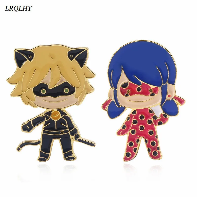 

Ladybug girl and boy fashion broochs anime game related metal enamel pins jewelry Clothing accessories cute gifts wholesale