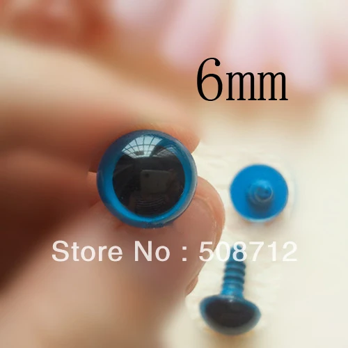 

fress ship!!! 6mm Blue plastic teddy bear/toy eyes + safety backs