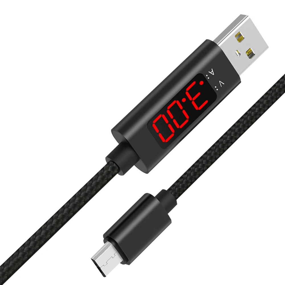 

Transmission Data Cable LCD Screen Fast Charge Voltage Current Display Safe Meter Nylon Tester Type-c Line USB 1m Intelligent