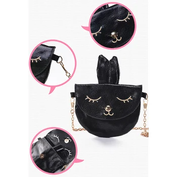 

Hot Selling Crossbody Single Shoulder Bag Rabbit Shape Coin Bag with Golden Chain Strap for Children -B5