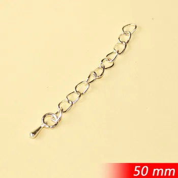 

Fashion 50mm Long Necklace Links For Women Handmade Findings Silver Color Metal Jewelry Extender Chaines End Drops