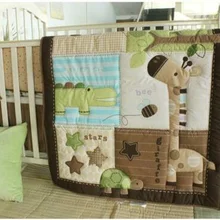 6 шт. Детский Комплект постельного белья Аллигатор Жираф Детское Одеяло Бампер Лист Юбка для детской кроватки Набор для детской кроватки малыш комплект постельного белья детская кроватка для мальчика