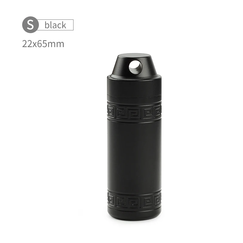 S/L металлическое уплотнение бутылки канистра Открытый выживания водонепроницаемый бак кемпинг спасательное оборудование комплект - Цвет: S black