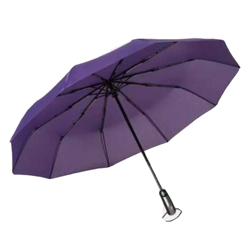 Ветрозащитный складной автоматический зонт от дождя для женщин, роскошные большие ветрозащитные зонты от дождя для мужчин и детей 10K - Цвет: Сливовый