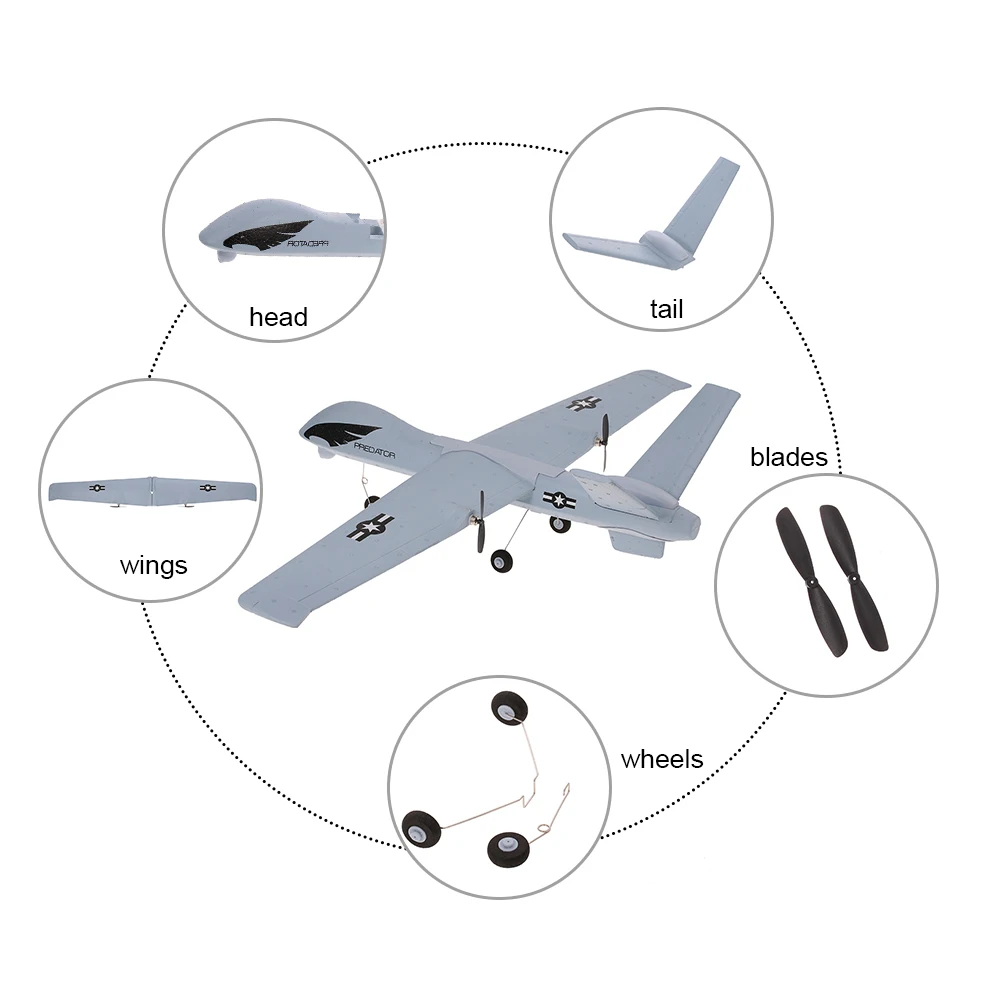 Z51 RC Drone 2 4G 2CH Пульт дистанционного управления радиоуправляемый самолет 660 мм
