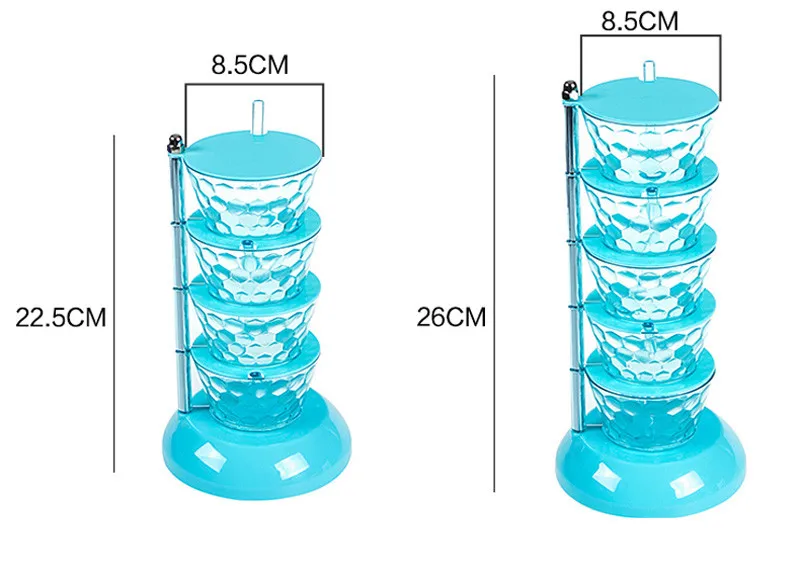 Хрустальная приправа коробка Подставка-возможность диспенсер для приправ вращающиеся коробки для специй 360 градусов соус бутылка с ложкой солевой шейкер банок