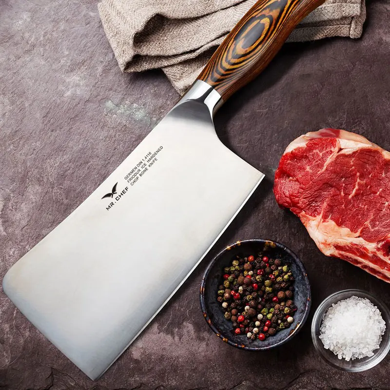 Professional Chinese Chopping Knife Sharp Kitchen Butcher Knife For