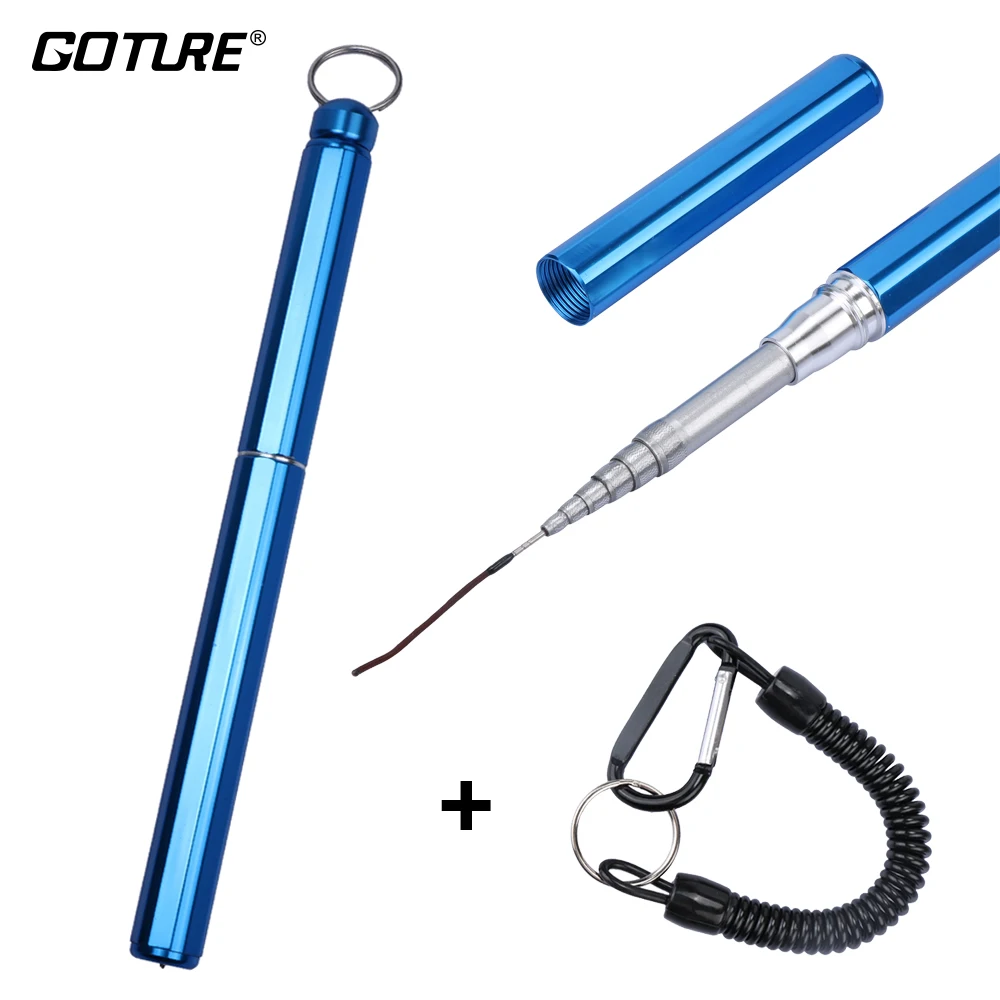 

Goture Mini Pocket Winter Ice Fishing Rod 132cm Extended Length Telescopic Spinning Fishing Rod With Fishing Lanyard Rope