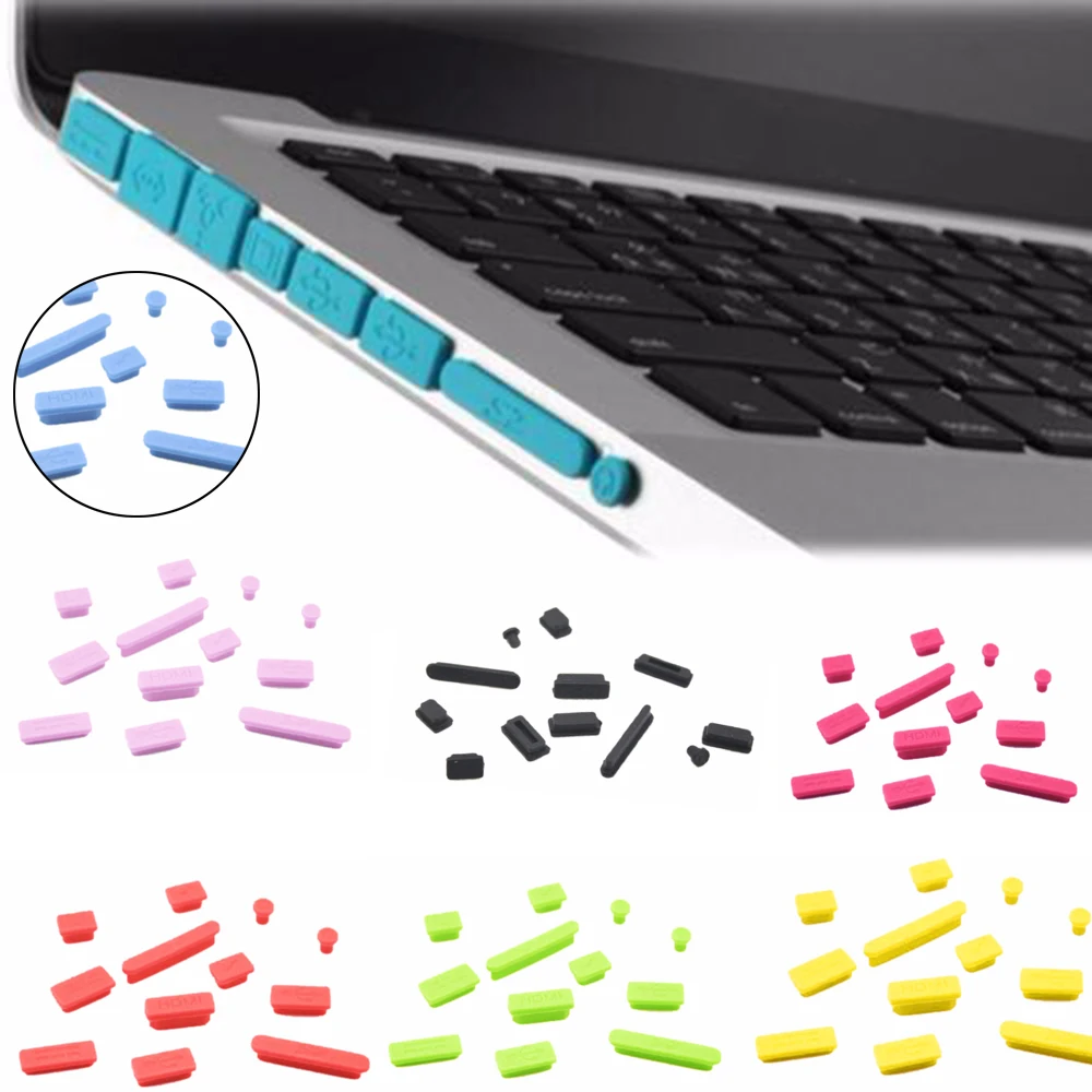 

12PCS Colorful Soft Silicone Dust Plug for Macbook Air 13" 11" Retina Ports Laptop Rubber Anti-Dust Plug Dustproof Cover Stopper