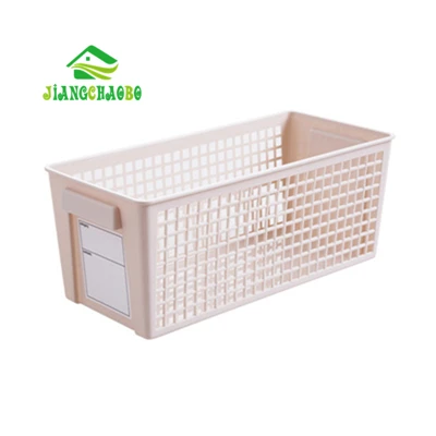 JiangChaoBo этикетка пластиковая корзина для хранения настольная корзина для хранения закусок кухонная корзинка для хранения ящик для хранения для ванной комнаты корзина - Цвет: S Apricot