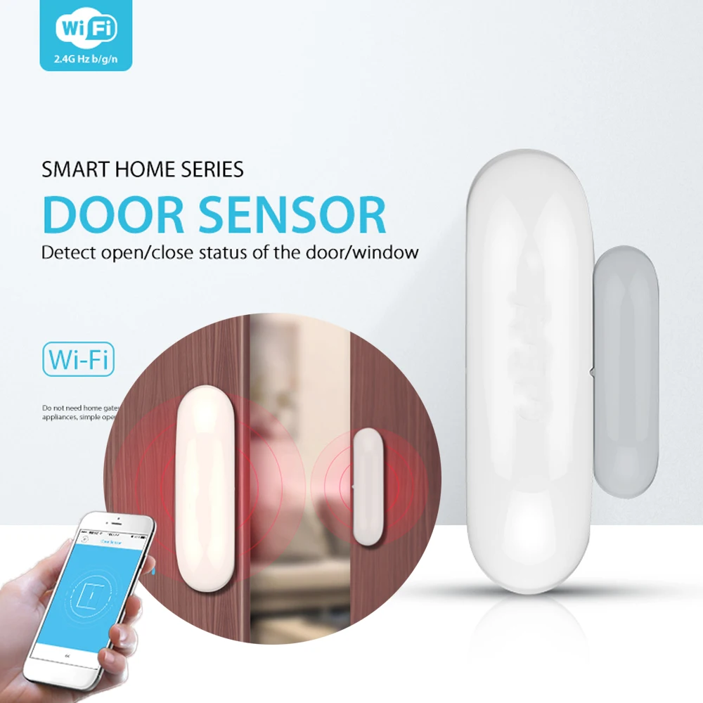 

Smart home mini wireless door sensor ecosystem APP magnetic device intelligent reminder door and window sensor burglar alarm
