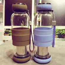 Креативная портативная стеклянная бутылка с тыквой, милая детская Студенческая дорожная уличная чашка для воды, стеклянная бутылка для девочек, вакуумные колбы, чашка