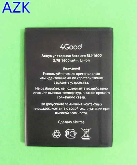 

AZK 2PCS/LOT 1600mAh BLI-1600 Battery for 4Good S450m 4G TLI-1600 Phone Battery
