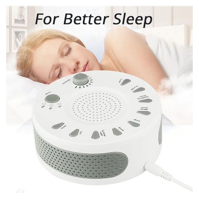 Insomnia Cure White Noise Sleep Aids Machine Help Fast Fall Asleeping Baby Sleep Soothers Rechargeable Timer For Sleep Relax