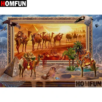 

HOMFUN 5D DIY Diamond Painting Full Square/Round Drill "Desert camel" Embroidery Cross Stitch gift Home Decor Gift A08297