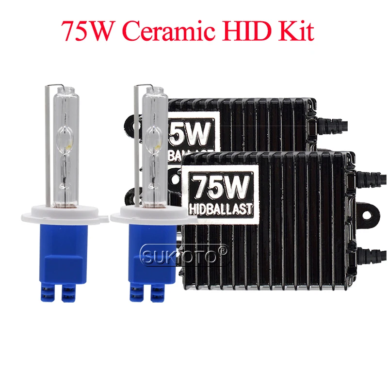 SUKIOTO 12V HID Conversion Kit High Power 75W 100W 150W Car Light Ballast Xenon Kit H7 H1 H11 HB3 HB4 D2H Car Headlamp Bulb Kit (6)