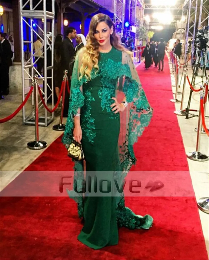 

Elegant Emerald Green Sheer Evening Dress Long 2019 Appliques Mermaid Formal Party Gown Vestidos De Fiesta Abendkleider