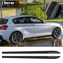 Autocollants à rayures pour jupe latérale, 2 pièces, nouveau Style M Performance, pour BMW série 1 F20 F21 118i 120i 125i 128i 135i M Sport
