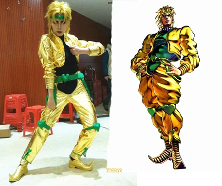 Индивидуальные JoJo странные приключения кино Дио Brando желтый костюм косплей