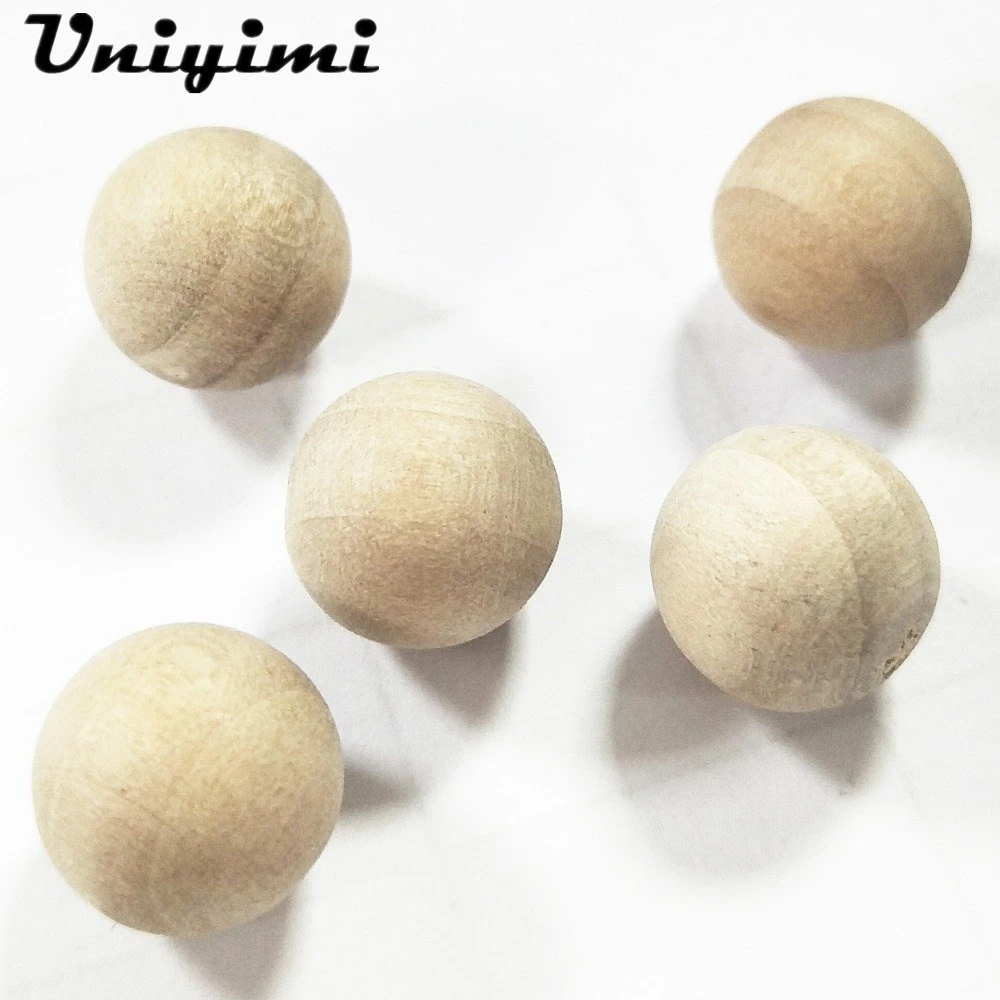 Pour peinture 10 mm RUIYELE Lot de 100 boules rondes en bois naturel sans trou bricolage travail du bois