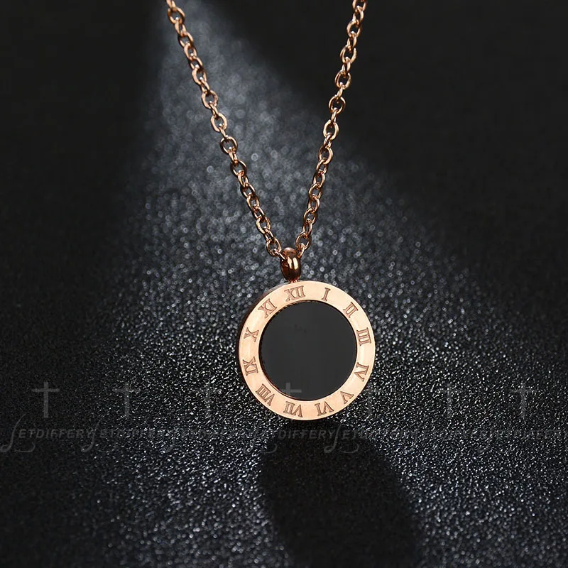 Letdiffery, роскошное Золотое римское письмо, ожерелье из нержавеющей стали, полированное маленькое круглое ожерелье для женщин, девушек, ювелирное изделие