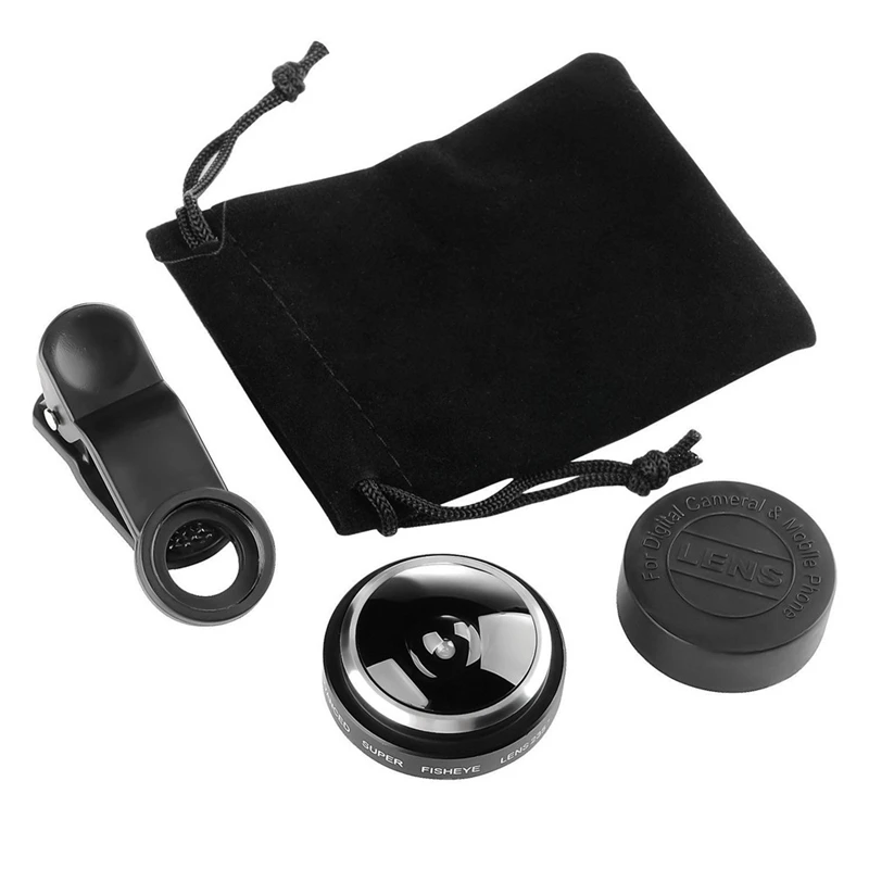 ORBMART Universal Clip 235 Degree Super Fish Eye Camera Fisheye Lens For Apple iPhone Samsung Xiaomi Huawei Mobile Phone Lenses