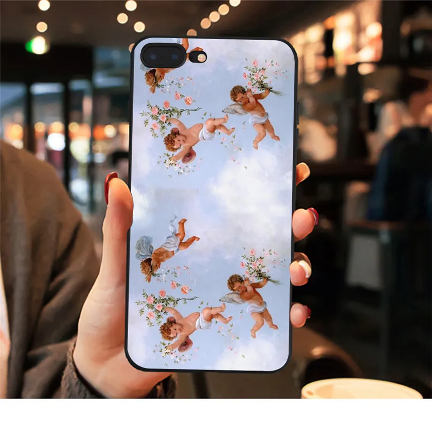 Чехол для телефона с изображением ангелов Ренессанса для iPhone X, 7 Plus, XS, 10, мягкий силиконовый чехол из ТПУ с цветочным принтом для мальчиков, чехол для iPhone 6S, 8 Plus, XS Max, чехол - Цвет: 20487