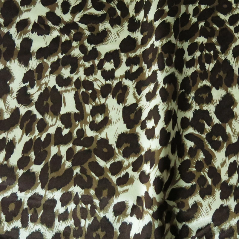Lycra Soft Атлас Материал только Abit стрейч-атласа ткань коричневый Леопардовый | Дом и