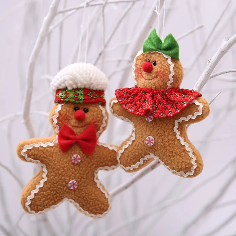 1 шт., украшения для рождественской елки, украшение для имбирного человека, маленькая плюшевая кукла, подвесная подвеска, детский подарок на