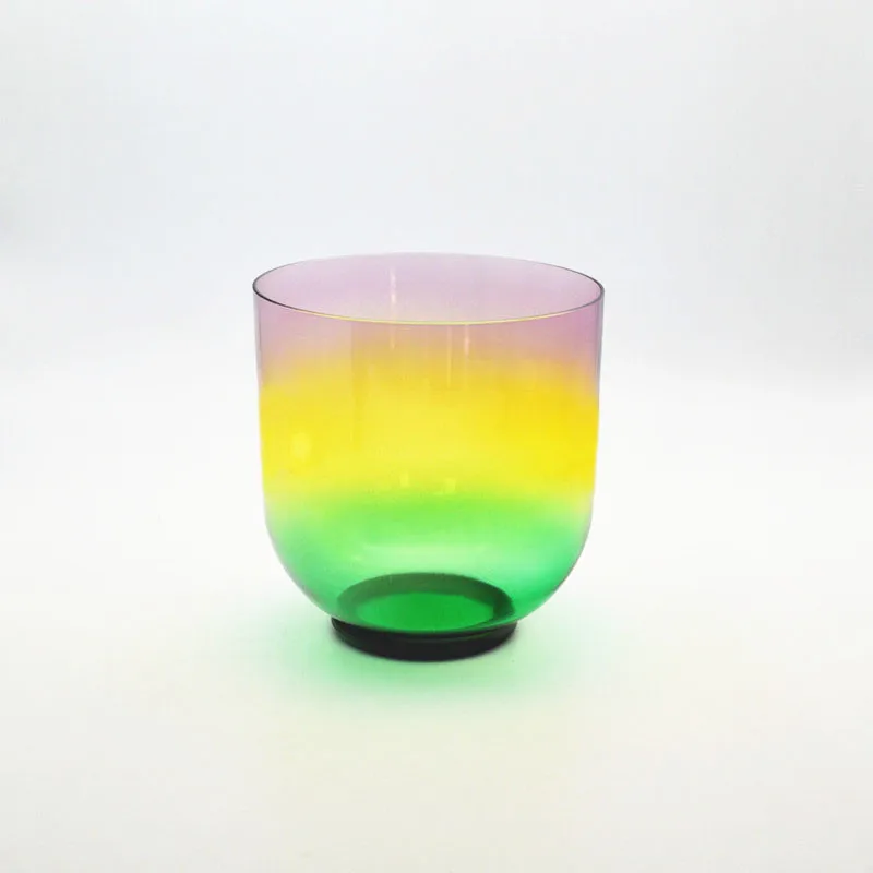 

HF Quartz Crystal Singing Bowl with Rainbow Light Customizable Colorful Note C/D/E/F/G/A/B/A# 4th Octave 5.25"-6