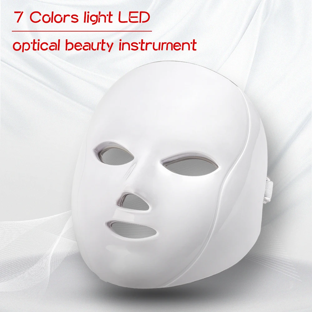  7 Colors Led Face Mask Skin Rejuvenation Wrinkle Acne Removal LED Facial Photon Mask Beauty Therapy - 33055598342