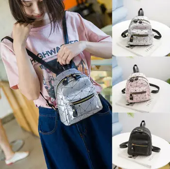 

Purse for Women Popular Lot Girls Geometry Bag PU Leather Backpack Mini Backpack