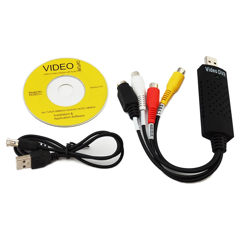 

Useful Multi-function USB 2.0 Audio Video DVD VHS Record Capture Card Converter PC Adapter Support Win7