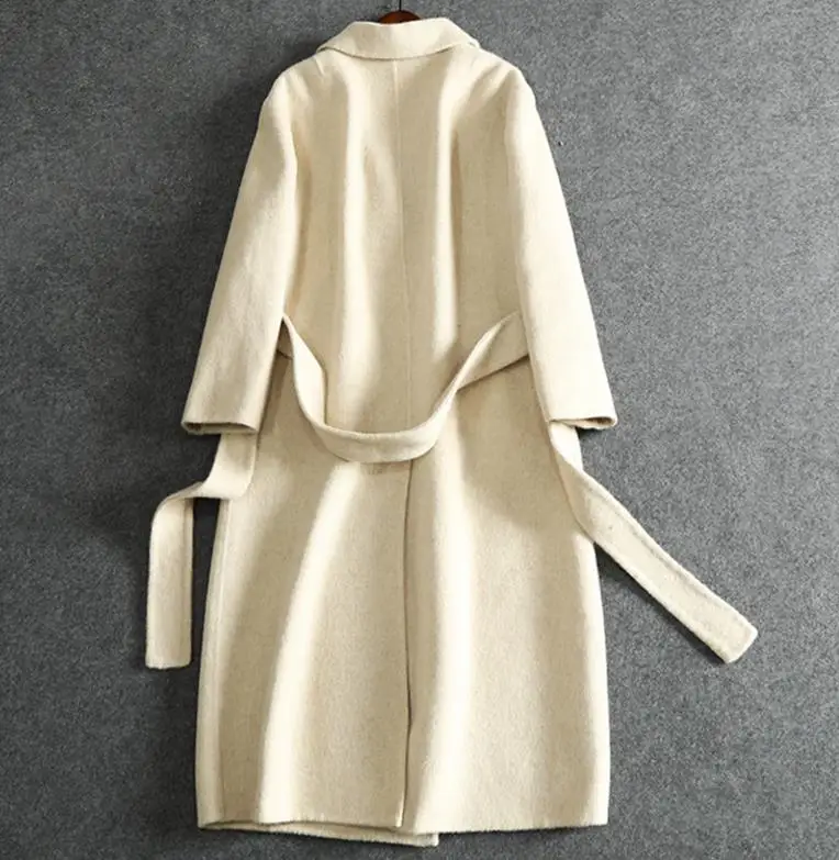2018 Autumn and Winter New Hand-Sided Double-Sided Coat Woolen Women Long double breasted cashmere coat 2018 Autumn and Winter New Hand-Sided Double-Sided Coat Woolen Women Long double breasted cashmere coat