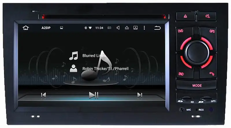 Perfect Ouchuangbo car multimedia audio recorder for A4 2002-2008 with android 9.0 radio wifi bluetooth gps navigation 4GB+32GB 3